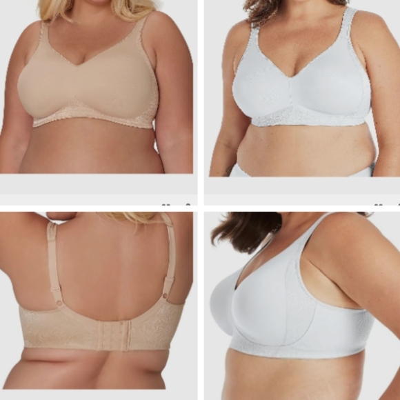 Playtex Wireless bras, breathable, support on sides&back,white & beige, 46DD. - Picture 1 of 16